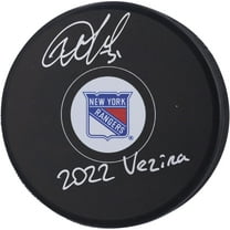 Igor Shesterkin New York Rangers 2022 Vezina Trophy Winner Autographed Hockey Puck with "2022 Vezina" Inscription - Fanatics Authentic Certified