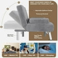 thumbnail image 6 of Wubio Futon Sofa Bed, Futon Couch with Removable Armrests, Adjustable Recliner Sleeper Sofa Bed with Dual Cup Holders for Living Room, Apartment, Office (Corduroy, Grey), 6 of 9