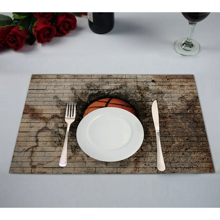 - YKCG Brick Wall Basketball Sports Vintage Placemats Size 12x18 inches,Set of 2