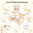 thumbnail image 6 of OATHX Toy Drum Xylophone Baby Music Kit Montessori Drum Set Musical Instruments for Toddler and Preschool Toys, 6 of 8