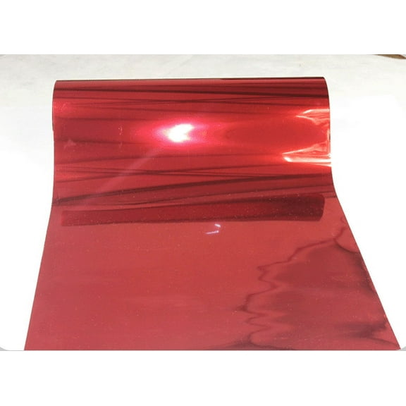 INTBUYING Red PET Metal light Heat Transfer Vinyl Film for Textile Heating Press T-shirts 19.29in Width 1 Yard
