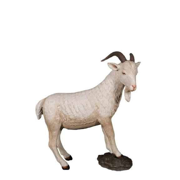 Cream Billy Goat Life Size Statue