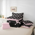 thumbnail image 6 of Manfei Lovely Bow Knot Twin Bedding Sets 7-Piece,Princess Bowtie Loves Bedding Comforter Set,Pink Black Sheet Sets For Teens,Luxury Bedroom Decor Reversible, 6 of 8