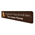 thumbnail image 4 of Cookies Sign, Custom Gingerbread Cookies Served Here Sign, Holiday Sign, Christmas Decor, Family Name Aluminum Sign - 4x18 inches, 4 of 4