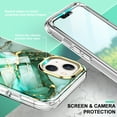 thumbnail image 5 of TECH CIRCLE Phone Case for Apple iPhone 13 (6.1 Inch) (2021) Cell Phone - [Built-in Screen Protector] Lightweight Protective Durable Nice Cover Case, Alpine Green Marble, 5 of 6