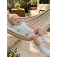 thumbnail image 5 of Cenuakty Baby 0-18M Boys Summer Shirt Jumpsuit Stripe Print Short Sleeve Lapel Button Down Romper with Pocket, 5 of 9