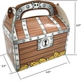 thumbnail image 3 of 12 pack pirate treasure chest treat box (6.5" x 6.5" x 3.5") paper cardboard. decoration party favor goodie candy box grab bag, 3 of 7