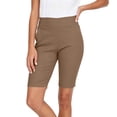 thumbnail image 4 of BVnarty Women’s High-Waist Solid Knee-Length Biker Shorts With Slit Hem And Side Pockets For Golf Games And Daily City Commutes Brown XL, 4 of 6