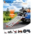 thumbnail image 2 of 76 In Aluminum Tri-Fold ATV and Motorcycle Ramp 1500 lbs Loading Ramps with Straps for Truck Trailer Lawn Equipment, 2 of 6