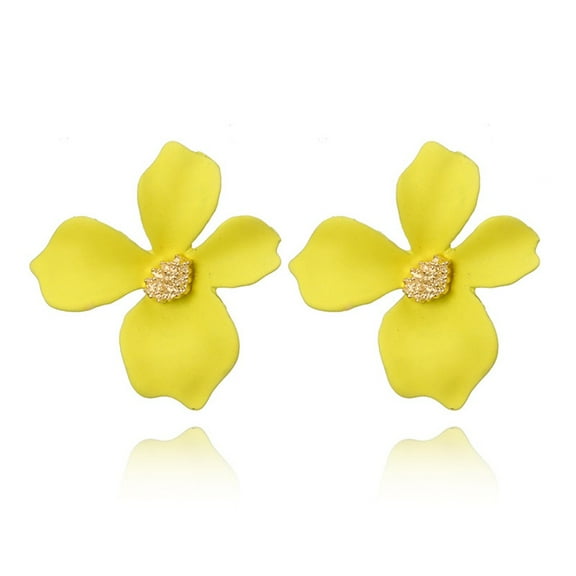 Women Fresh Temperament 5-color Flower Earrings Alloy Earrings Of The Day Mother's Day Gift