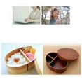 thumbnail image 3 of Wooden Lunch Box Bento Box with Internal Separator Cryptomeria Wood Food Container, 3 of 10