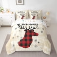 thumbnail image 2 of Manfei Christmas Reindeer Silhouette 7 Pieces Bedding Comforter Set,Merry Xmas Full Bedding Set,Happy New Year Fitted Sheet Flat Sheet For Girls Boys,Super Cozy Room Decor Reversible, 2 of 8