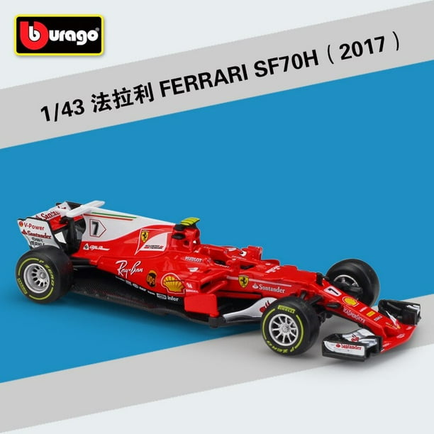Bburago-modelo de coche de aleación Ferrari SF70H n. ° 5, juguete de decoración para regalo, modelo B822, 1:43, 2017, Vettel n. ° 7, Kimi Raikkonen F1 Fivean unisex