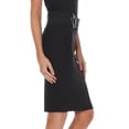 thumbnail image 3 of Sakkas Petite High Waist Shirred Stretch Pencil Skirt with Wide Belt - Black - 3X, 3 of 4