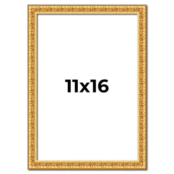 11x16 Frame Gold Real Wood Picture Frame Width 1 inches | Interior Frame Depth 0.5 inches | Edwina