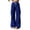 Blue 10, variant on Jean Shorts Wide Leg Cargo Sweatpants, Elastic Drawstring High Waist Full Length Casual Trousers, Side Split Flap Cargo Pockets Women's Pants