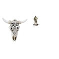 thumbnail image 1 of Escultura de pared de calavera,Estatua de resina con cabeza de vaca para decoración de pared y hogar,Adornos de diseño de patrón de decoración de pared de cabeza de vaca,Figura de, 1 of 8