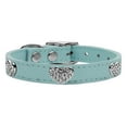 thumbnail image 3 of Mirage Pet Products Crystal & Leather Heart Dog Collar, Baby Blue, XS/S, 3 of 3