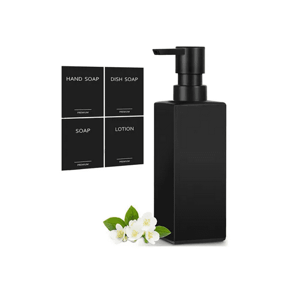 Dispensador De Baño Jabon 350ml Negro Vidrio Esmerilado Xtellar Gris