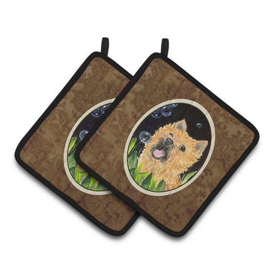 Caroline's Treasures SS8928PTHD Cairn Terrier Pair of Pot Holders, 7.5HX7.5W, multicolor