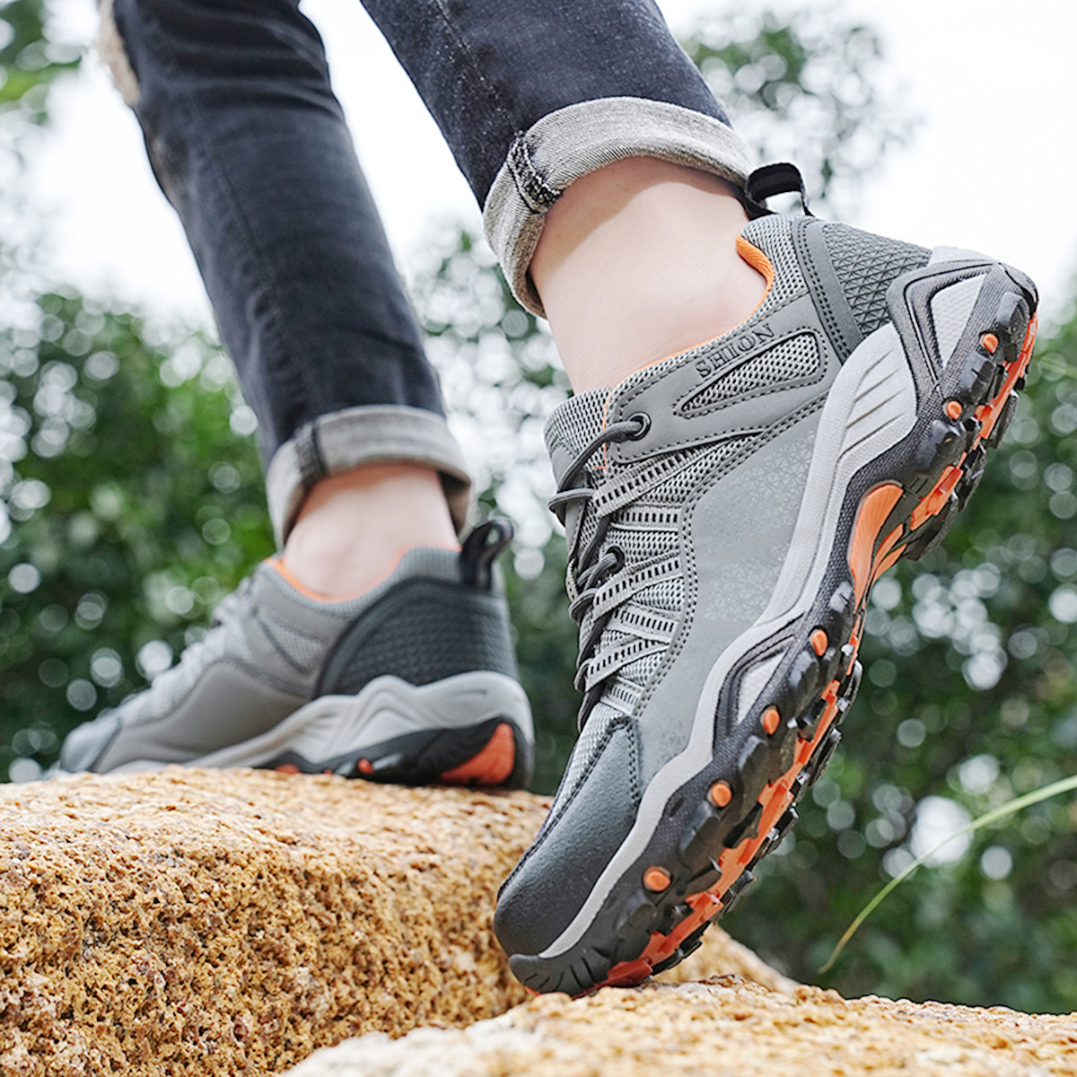 AUXDIQ Hiking Shoes Mens Waterproof Mountain Trekking Shoes Women Breathable Walking Shoes Outdoor Sports Winter Boots