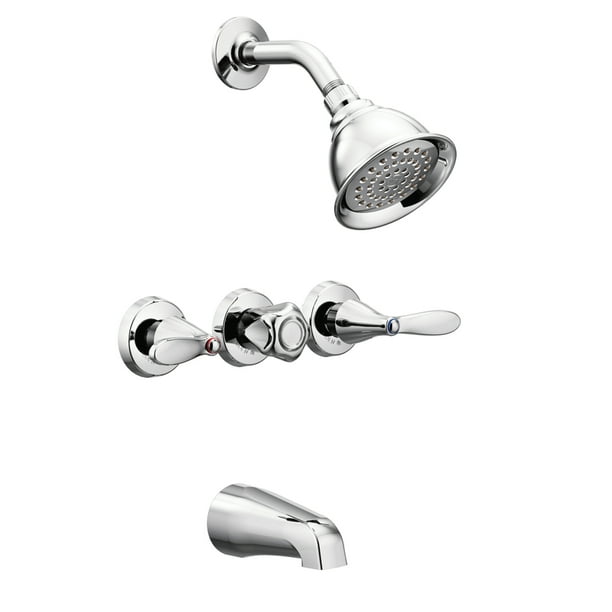 Moen Adler 3Handle Chrome Tub and Shower Faucet