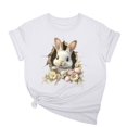 thumbnail image 1 of Tops de Cuello Alto para las Mujeres Amante Impreso Camiseta Cuello Redondo Manga Corta, Poliéster Spandex, 1 of 7
