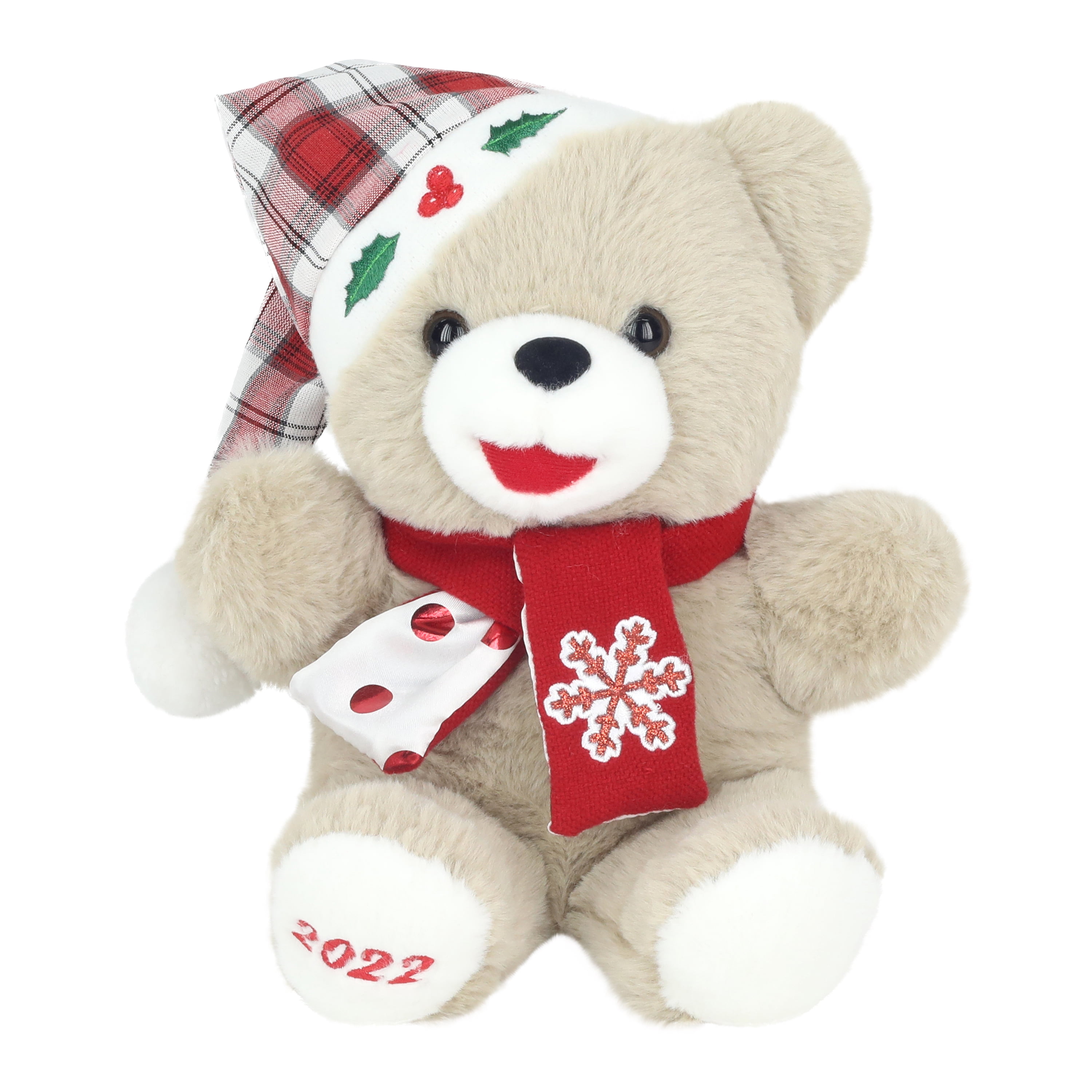 Holiday Time Christmas 10.5 inch Snowflake Teddy Plush Toy