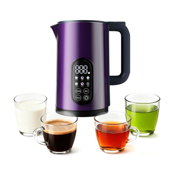 Tisanio 1.7L Electric Kettle, Precision Temperature Control, Smart Tea Kettle with 5 Presets, 1200W Fast Boil, Stainless Steel, Cordless, Baby Formul