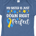 thumbnail image 4 of Inktastic My Sister is Just Down Right Perfect Down Syndrome Awareness Ribbon Boys or Girls Baby Bodysuit, 4 of 5