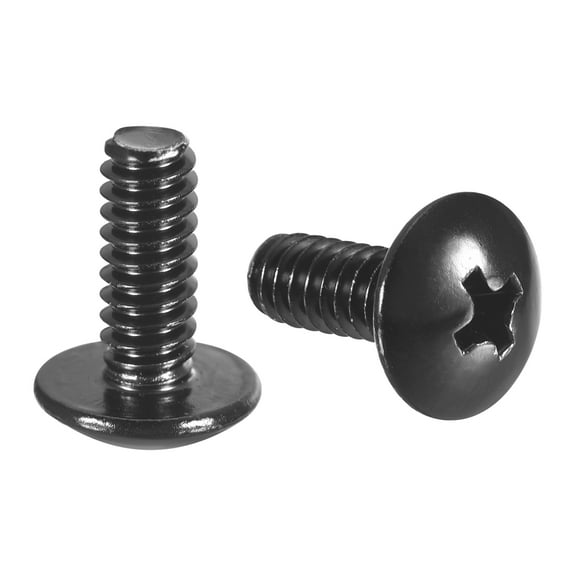 #10-24 x 1/2" Truss Head Phillips Machine Screws, 304 Stainless Steel, Black Oxide Finish, 100 Pack