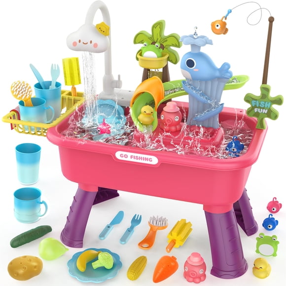 Juguete para fregar Kitchen Play Flybakiz con agua corriente 4 en 1 para niños