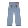 thumbnail image 3 of Y2k Studded Jeans for Women Vintage Star Low Rise Straight Leg Baggy Denim Pants, 3 of 9