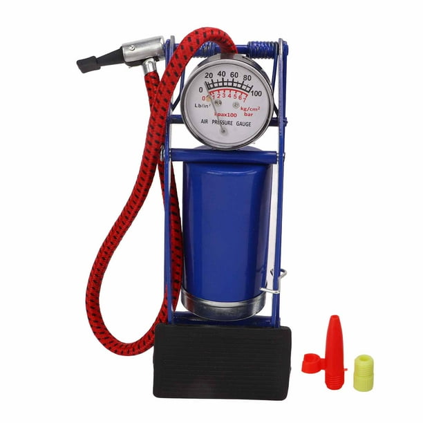 Inflatable Foot Pump, Step On Single Cylinder Compact Blue Floor