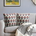 thumbnail image 3 of 4th of July Pillow Covers 20x20 Set of 2 Navy Blue Red Floral Leaves Block Print Outdoor Decorative Throw Pillows Farmhouse Pillowcases Linen Cushion Case Decor for Home Sofa Couch Bed, 3 of 6