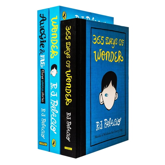 R J Palacio Collection 3 Books Set (Wonder, Auggie & Me, 365 Days of Wonder)