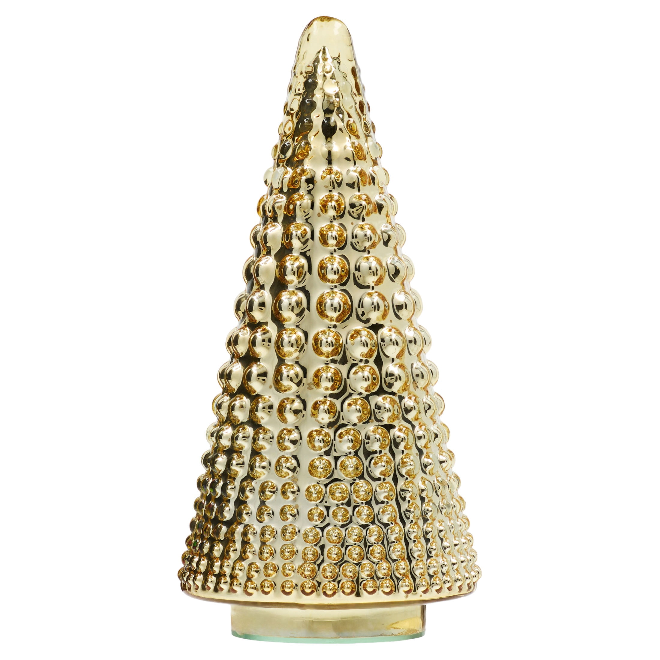 Glass Tree Christmas Decoration, Gold, 10", by Holiday Time