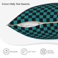 thumbnail image 5 of Fotbe Black And Teal Checkerboard Pattern Velvet Decorative Throw Pillow Covers with Elegant Piping, Soft Plush Cushion Cover for Sofa, Bed, Car, Office-18"x18", 5 of 8