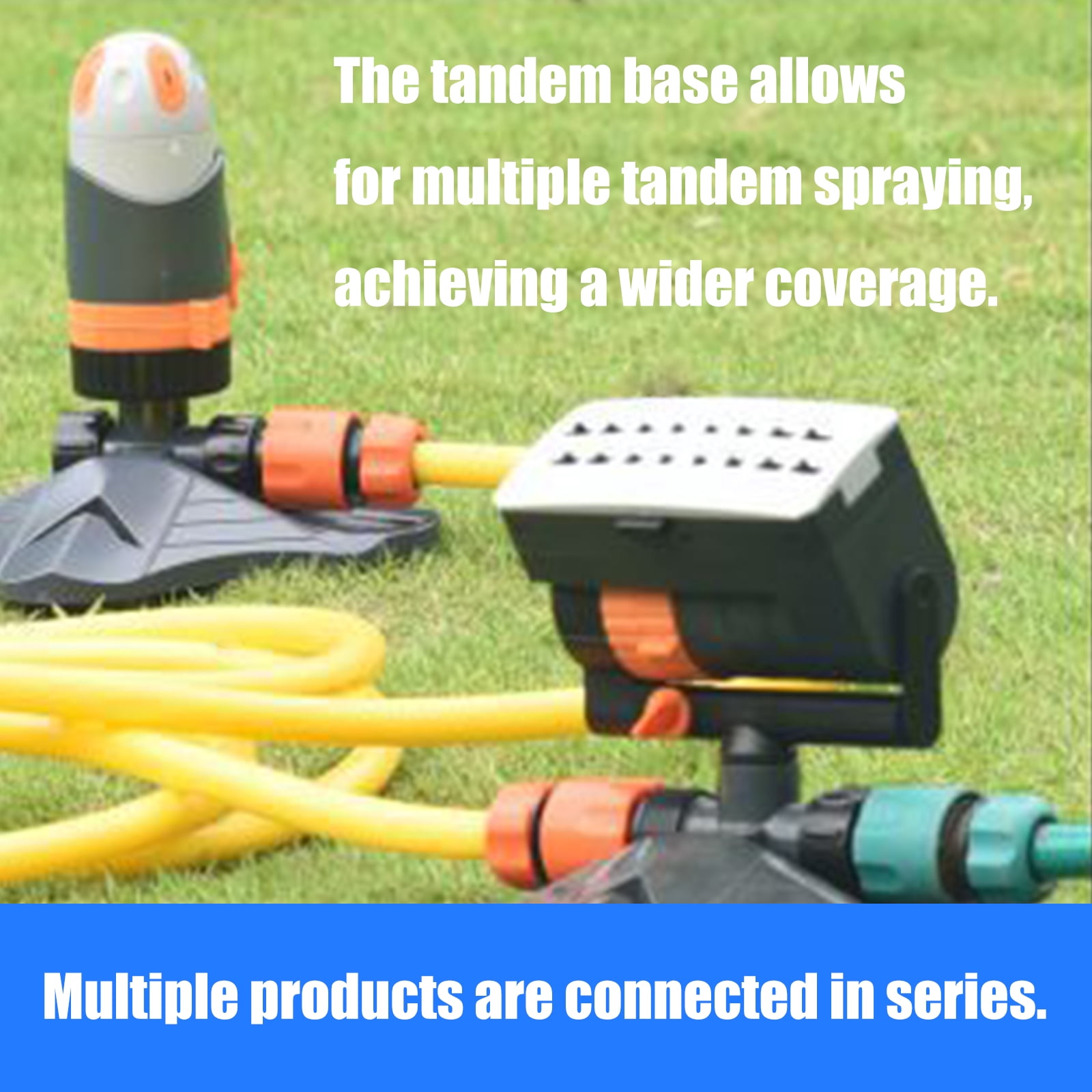 RUISINERY Upgraded Adjustable Sprinkler for Lawns Yards and Gardens with 16 Nozzle Oscillating Heads