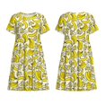thumbnail image 3 of Bixox Robe d'Été à Manches Courtes pour Femmes Robe Ample Longueur Genou avec Poches-Banane, 3 of 7