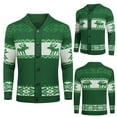 thumbnail image 3 of Coshow Men's Christmas Cardigan Long Sleeve Ugly Xmas Reindeer Snowflake Cardigan with Shawl Collar, 3 of 5