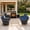 Dark Blue, variant on Gardenbee 5 Pieces Wicker Outdoor Patio Furniture Set with Sofa Swivel Chairs Fireplace and Side Table for Patios Backyards Gardens,Beige