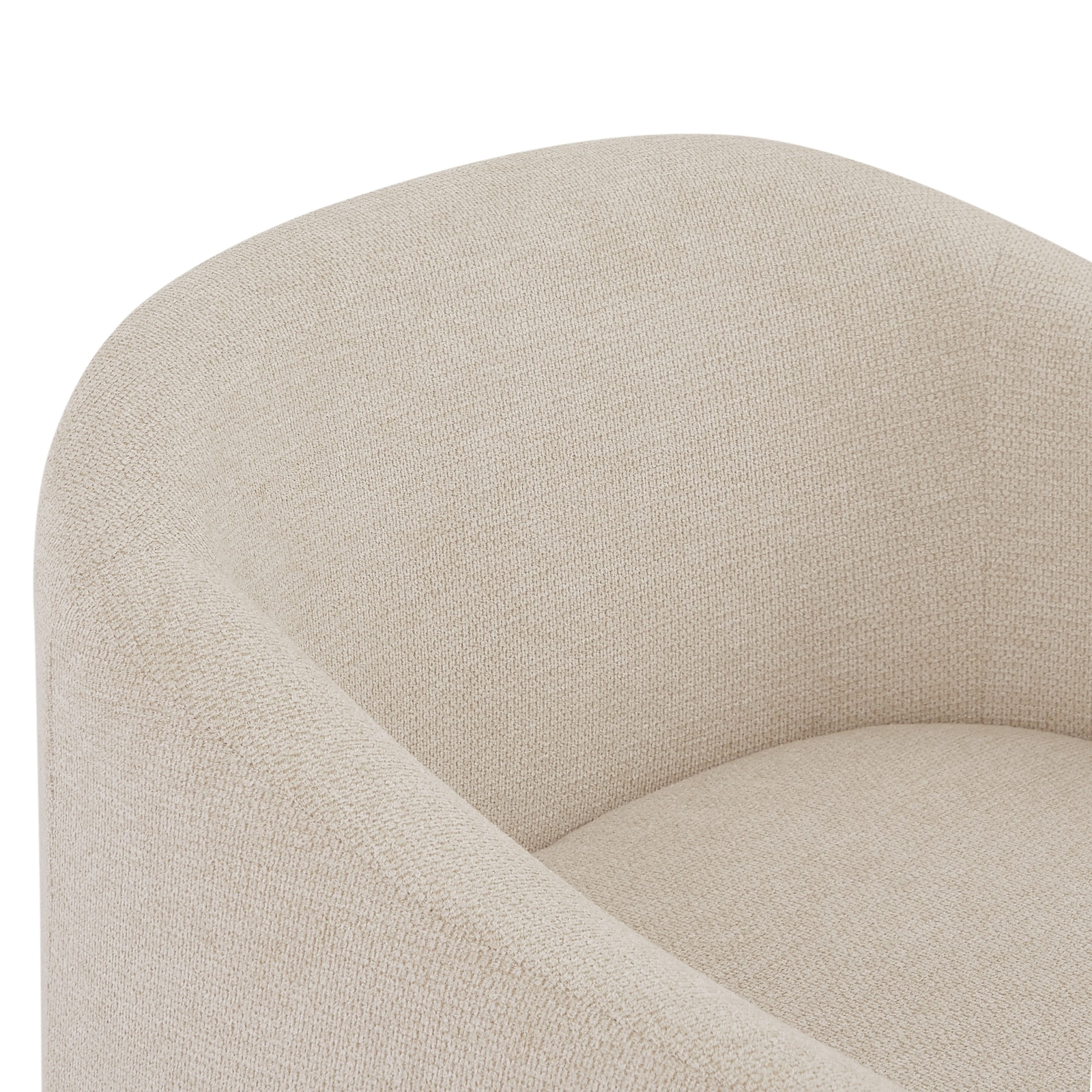 Christopher Knight Home Modern Upholstered Barrel Accent Armchair with Hammered Metal Base, Ivory