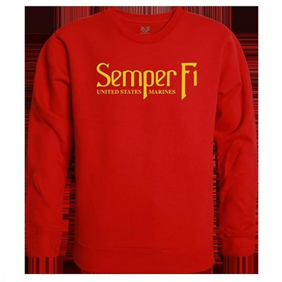 Semper Fi Crew Neck Sweatshirt, Red - 2X