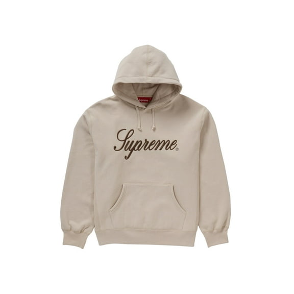 Supreme Men's Embroidered Script Hooded Sweatshirt Stone, from StockX