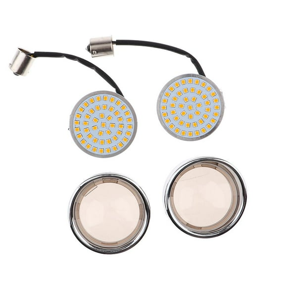 Colaxi 1 Pair 1156 & 2inch Turn Brake Stop Light W/Visor- Bezels Smoke Lens for