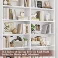 thumbnail image 5 of Homfa 74.3” Double Wide 6-Tier Bookcase, Extra Large Wooden Freestanding Display Bookshelf for Home Office Living Room, White, 5 of 9