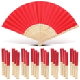 thumbnail image 1 of Abanicos plegables Yinkin Bamboo Handheld Craft para bodas, paquete de 24, 1 of 5