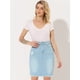 thumbnail image 4 of INSPIRE CHIC Falda Vaquera Midi Básica Desgastada De Cintura Alta Con Dobladillo Rasgado Y Lavado Para Mujer Azul claro M, 4 of 4