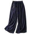 thumbnail image 5 of CAIXIA Womens Plus Size Wide Leg Pants Elastic High Waist Casual Palazzo Pants Lounge Trouser with Pockets, 5 of 5